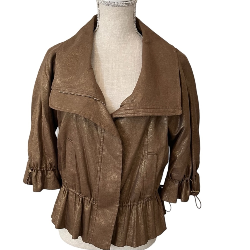 Boutique Essentials Gold Metallic Jacket Size S